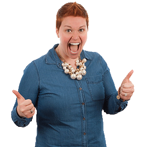 Woman Excited about Domains